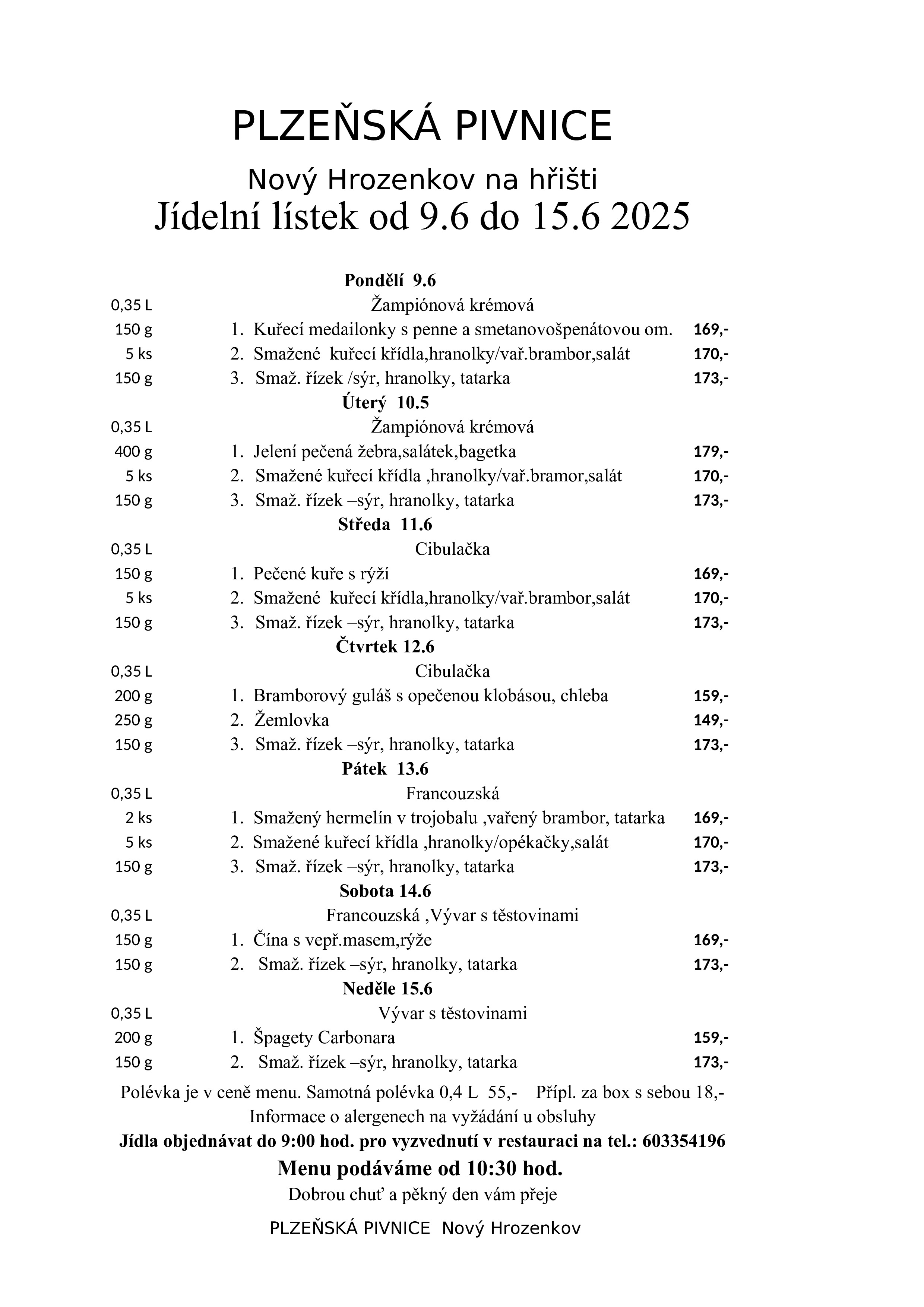 Jídelní lístek